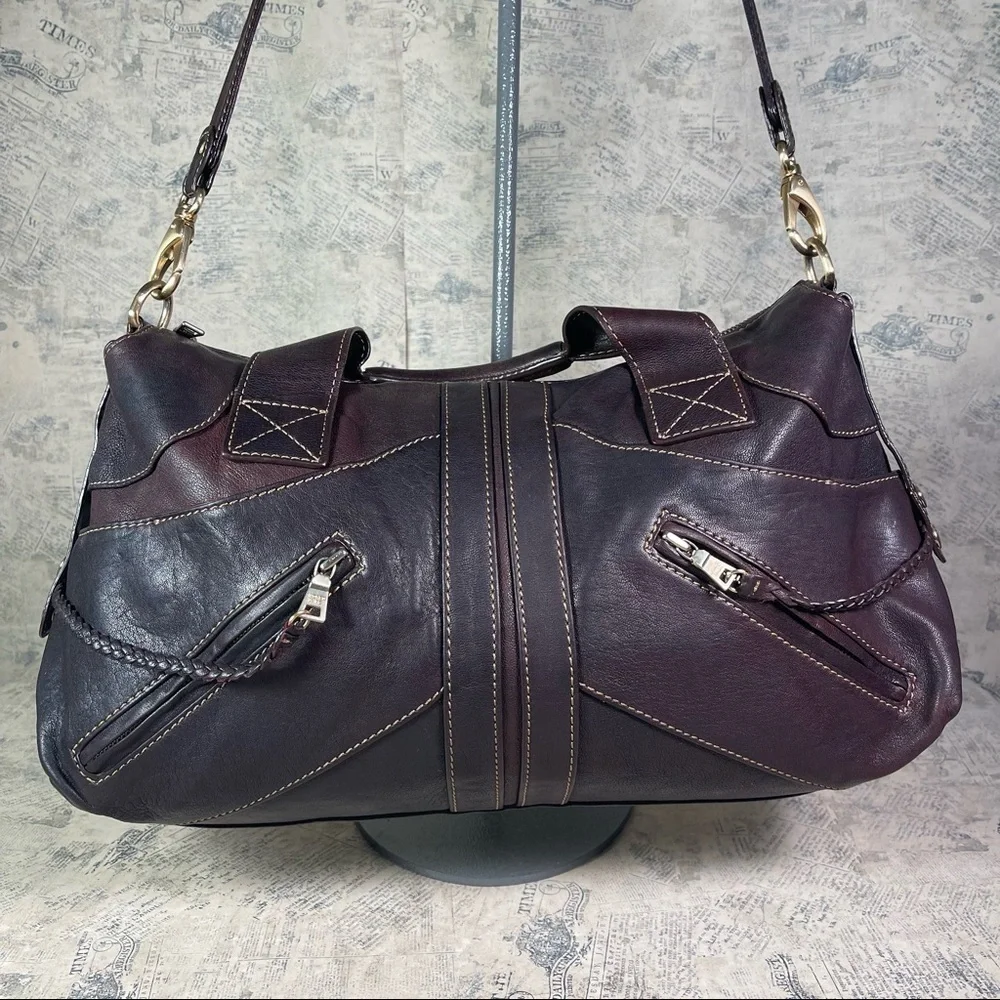 Andrew Marc Leather Hobo Shoulder Bag Convertible Crossbody Purse